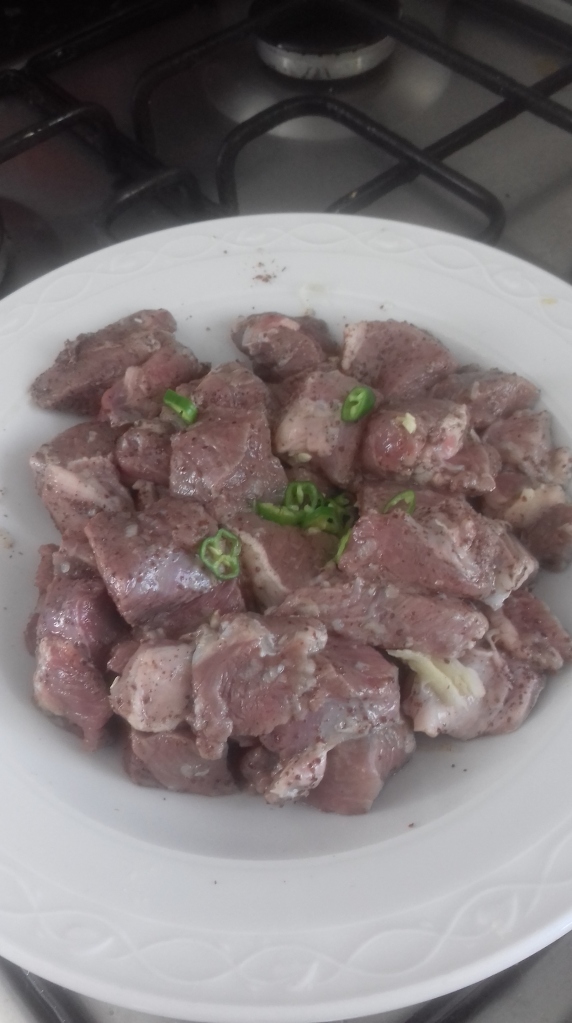 a picture of chunks of lamb marinating in a dish by The Diabetes Diet